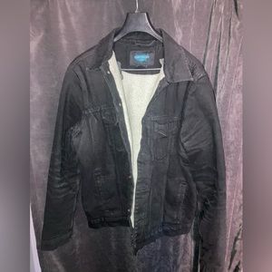 Black jean jacket wool inside size XL
